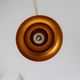 Vintage aluminium ceiling light – 1980s postmodern Memphis style, "bubbly" shape, striped golden yellow cable, Pop Art interior, retro lighting gift