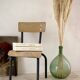 Chaise d’école vintage enfant bois et métal noir style industriel