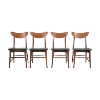 Set of 4 teak chairs, Denmark - 1960s