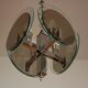 Vintage Art Deco chandelier in chrome metal and glass, Italy, 1970s