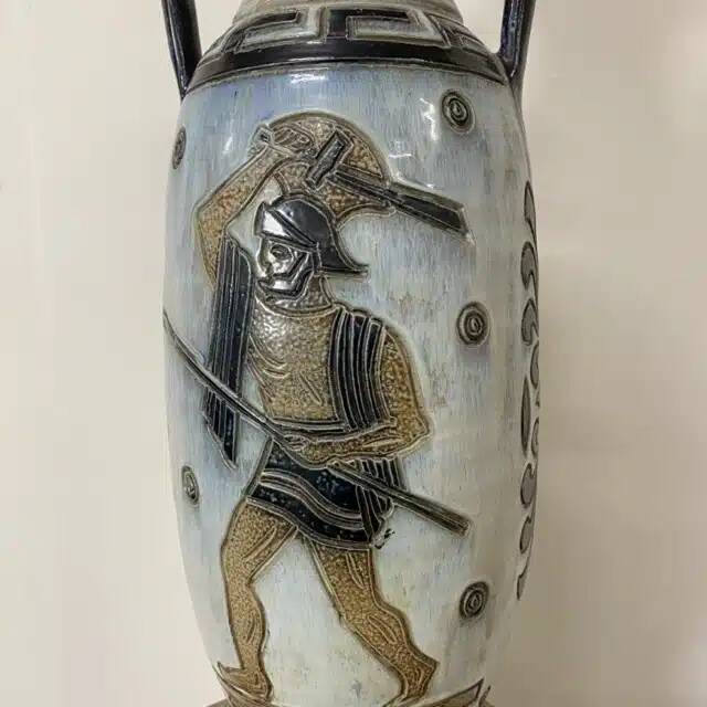 Large sandstone amphora vase by Roger Guérin