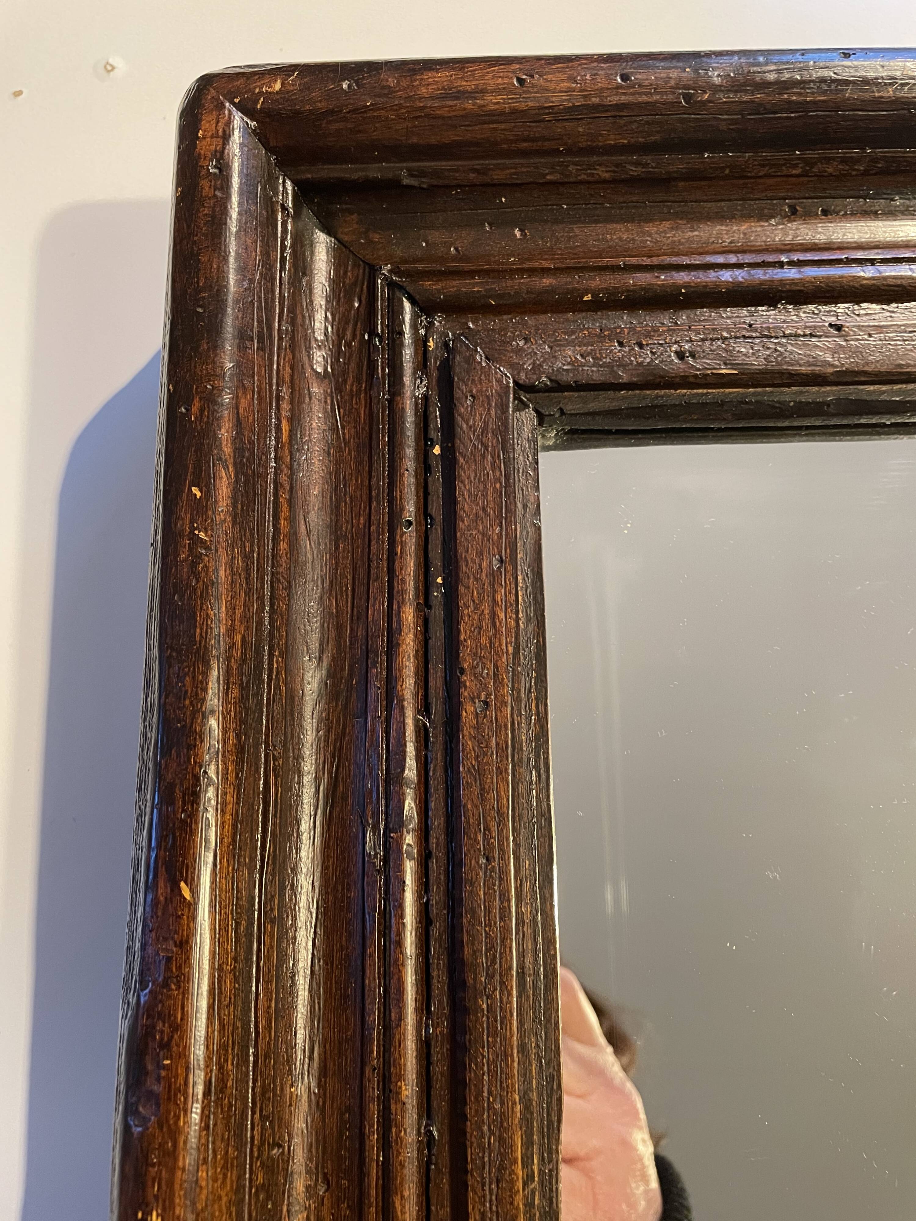 Miroir ancien en bois massif style Huguenot