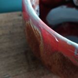 Cup, saucer, breakfast, Vallauris in flame-patterned ceramic.