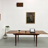 Scandinavian teak dining table, extendable