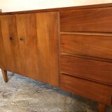 Vintage style scandi enfilade in blond walnut veneer