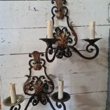 2 wrought iron sconces
