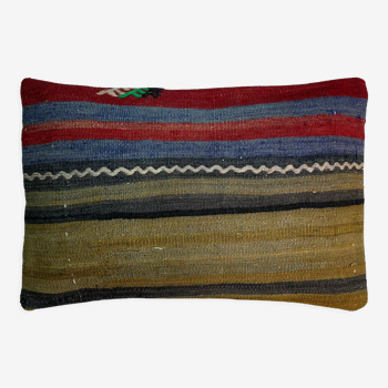 Housse de coussin kilim vintage turque faite à la main, 30 x 50 cm