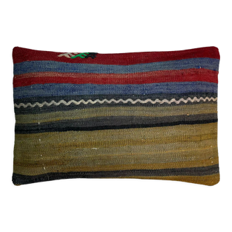 Vintage turkish handmade kilim cushion cover , 30 x 50 cm