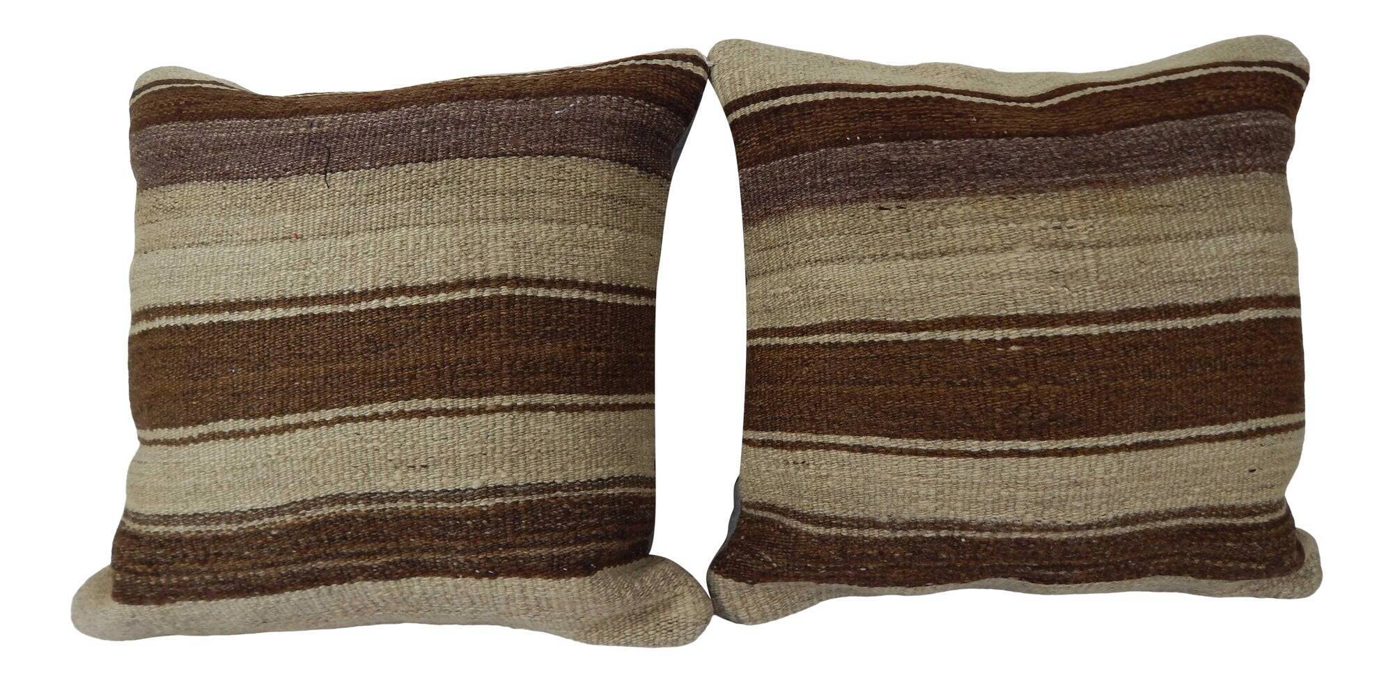 Set of 2 vintage kilim cushion covers 46x46 cm