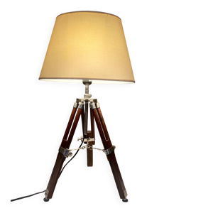 Lampe trépied bois &