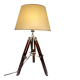 Lampe trépied bois & métal vintage – années 70