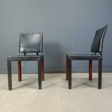 Vintage leather dining chairs by Durlet, 1980s
