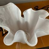 Vintage handkerchief vase in frosted glass