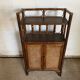 Meuble de rangement en rotin tissé et bambou vintage années 70