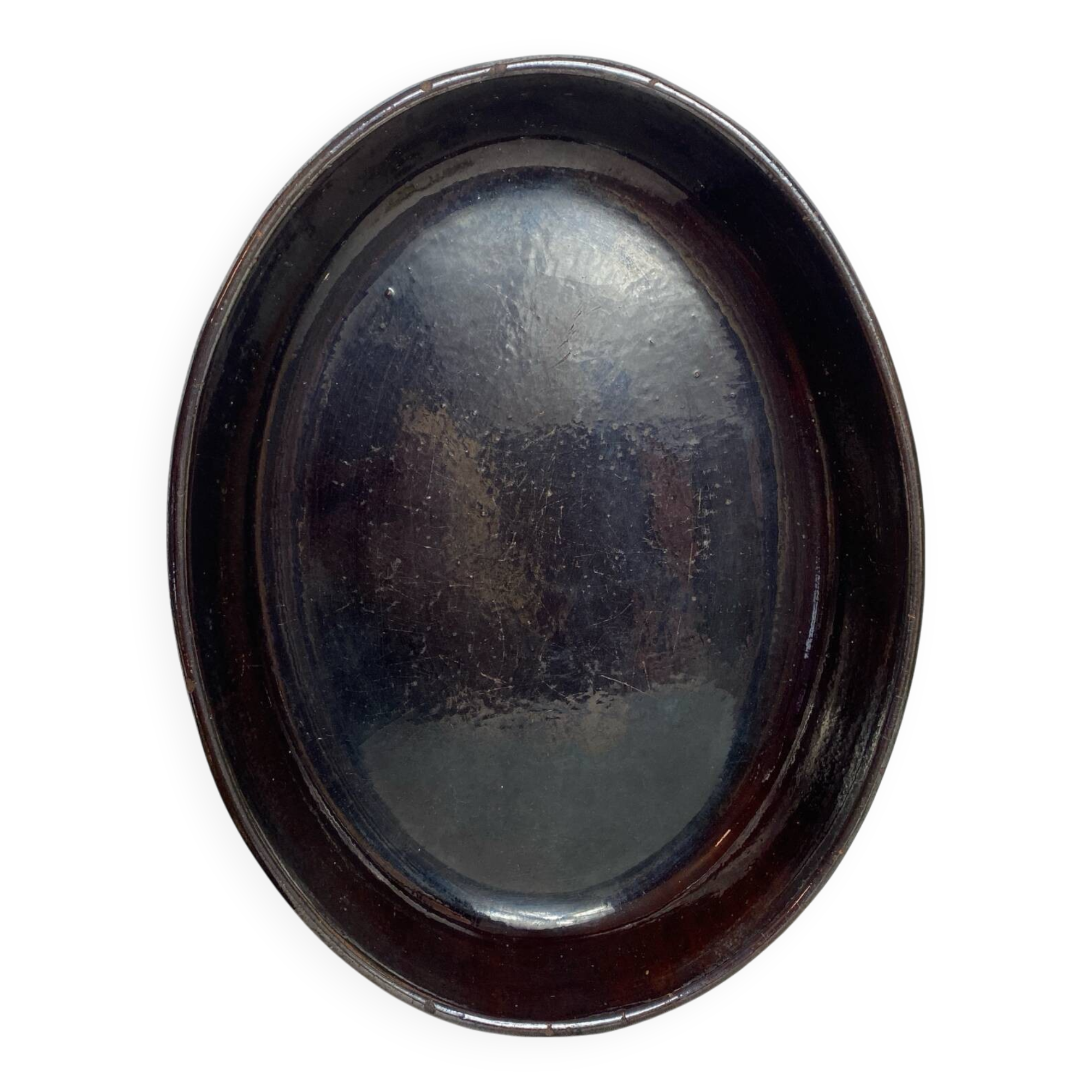 Vallauris iridescent ceramic gratin dish