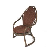 Vintage manou rattan set of 2 armchairs and table with glass top made in the 1970s