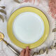 Round golden yellow dish l'amandinoise 7894