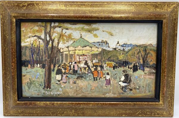 Marko stupar huile sur toile encadrée parc à paris