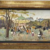 Marko stupar oil on canvas framed park in paris