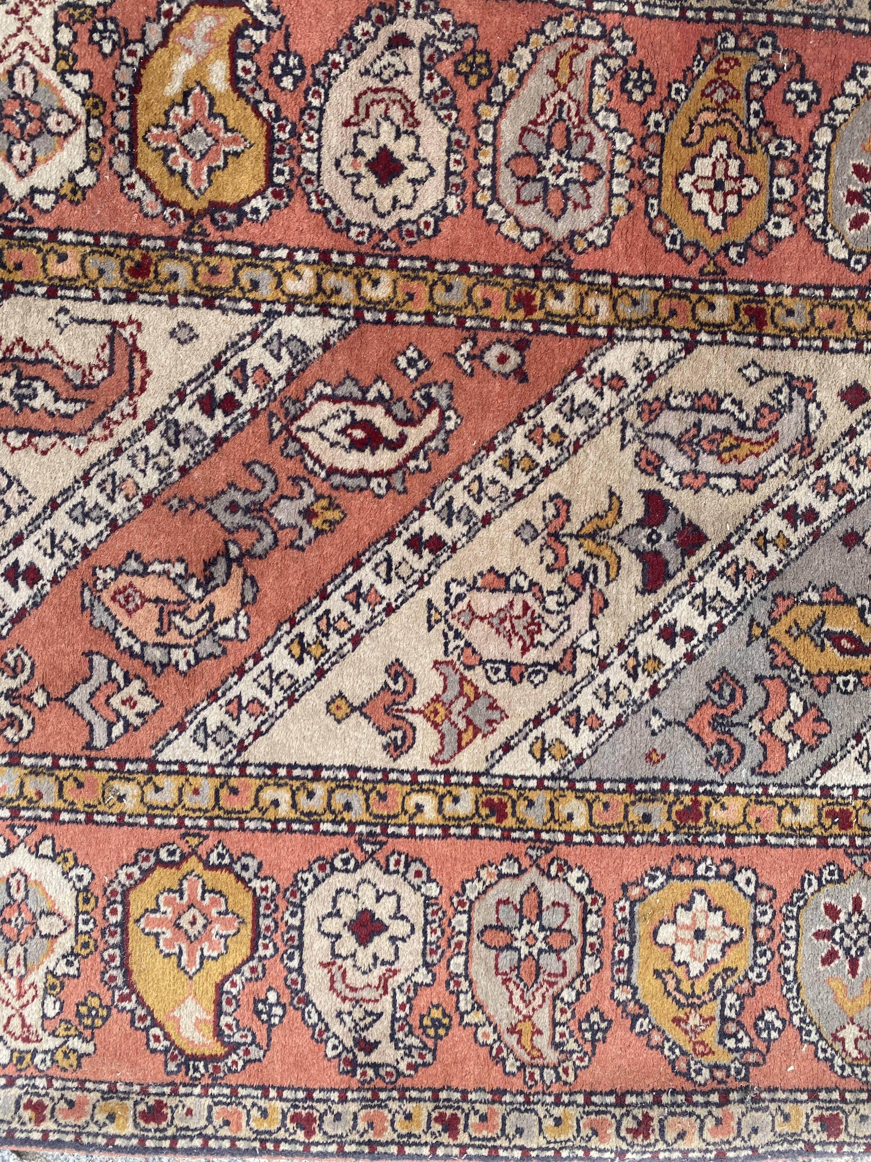 Vintage sinkiang carpet for handmade corridor 90x358 cm