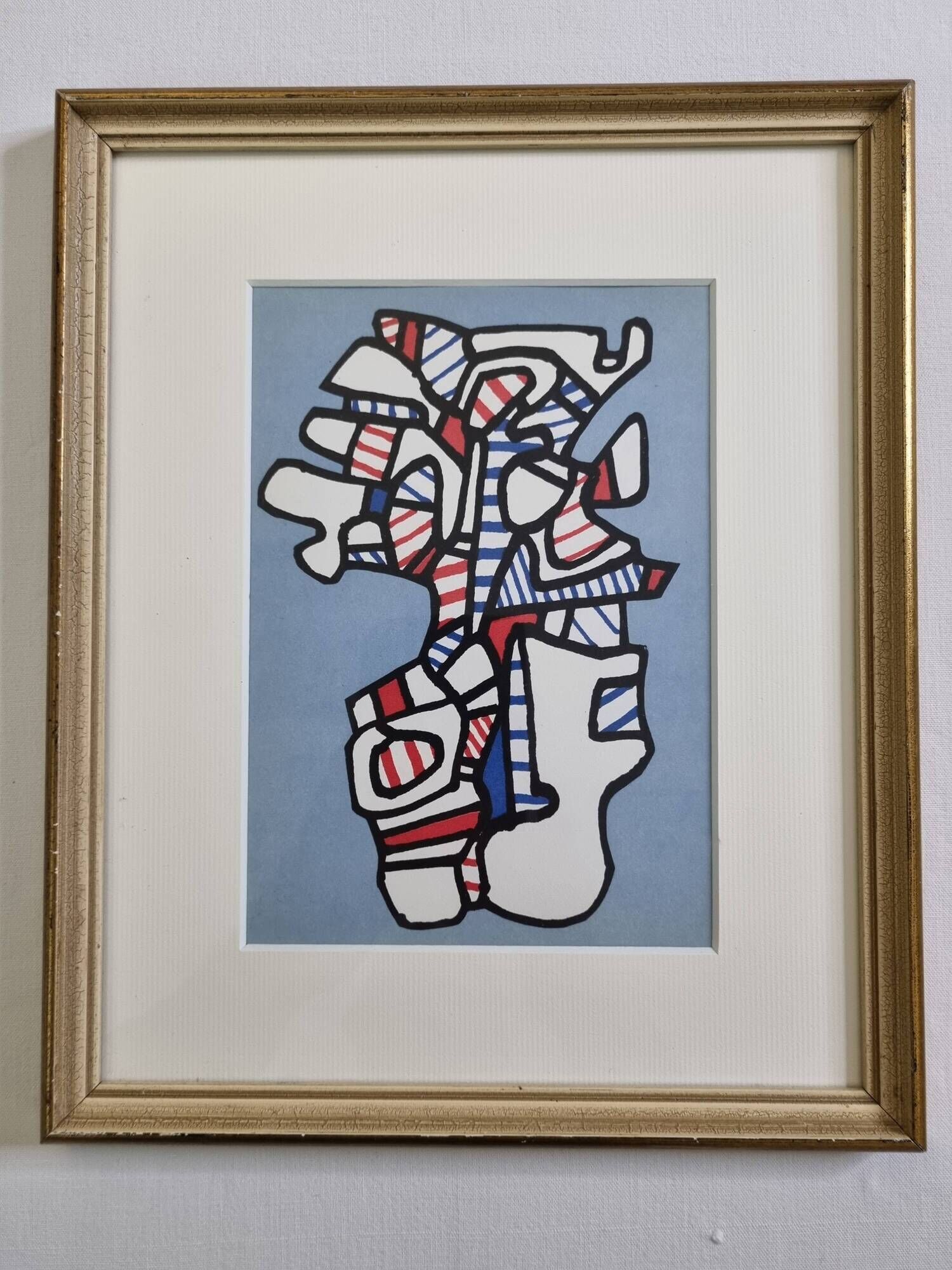 Screenprint after Jean Dubuffet framed under glass 27 cm by 32 cm