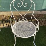Set of 4 wrought iron armchairs