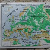 Old school map Vidal Lablache 312 Political and geographical Europe