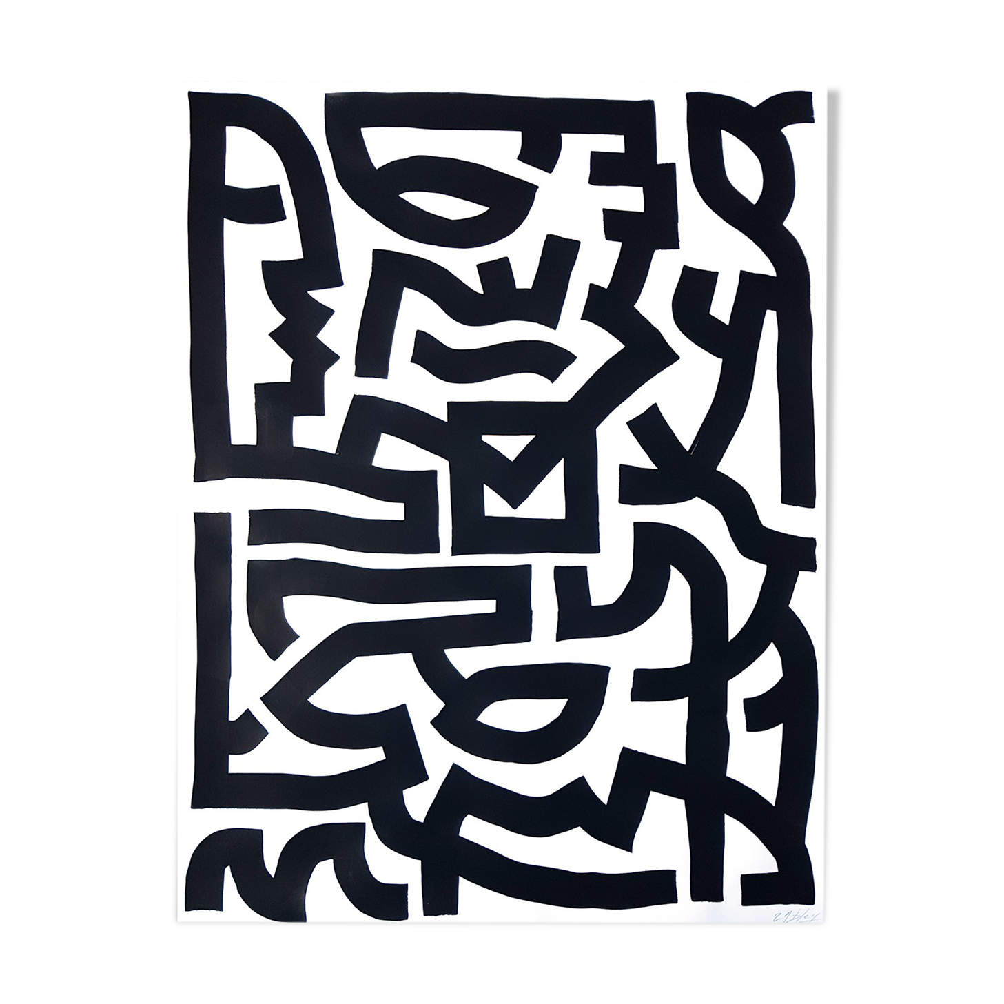 Painting on paper - "Checked"