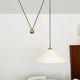 Large Adjustable Brass Pendant Lamp with Counterweight by Florian Schulz