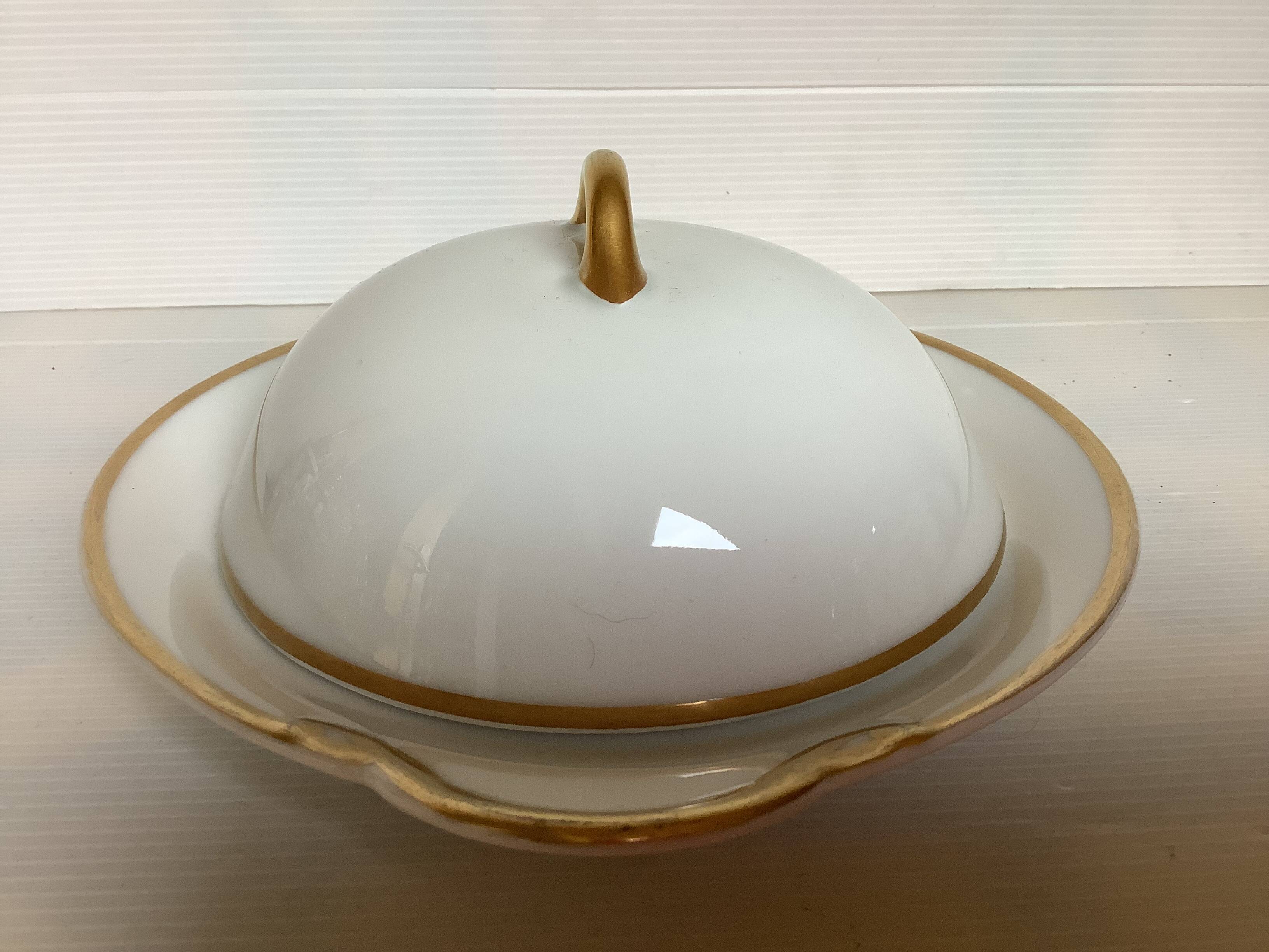 Bassett Limoges porcelain bell butter dish