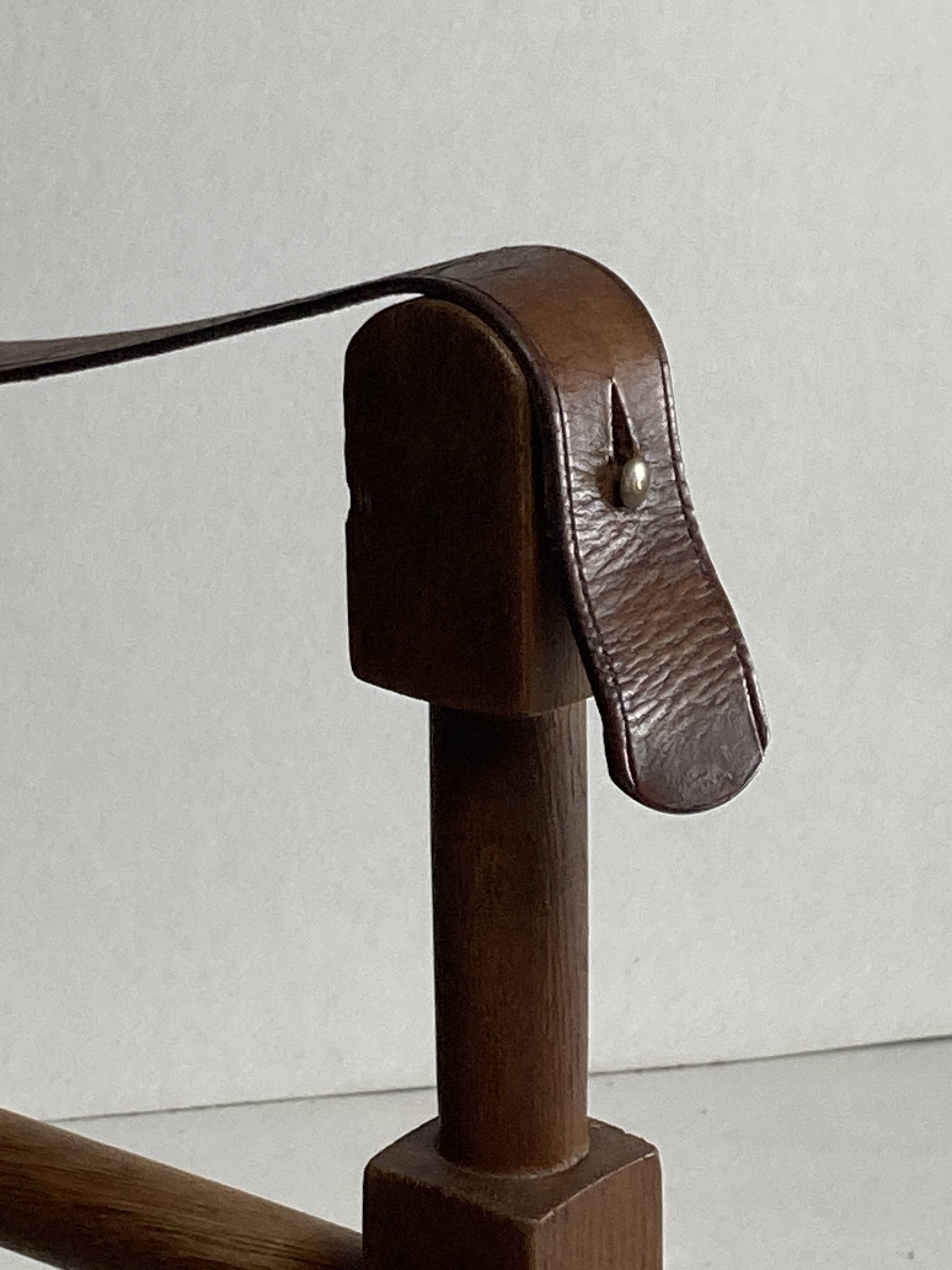 Leather safari armchair by Wilhelm Kienzle for Wohnbedarf, 1950s