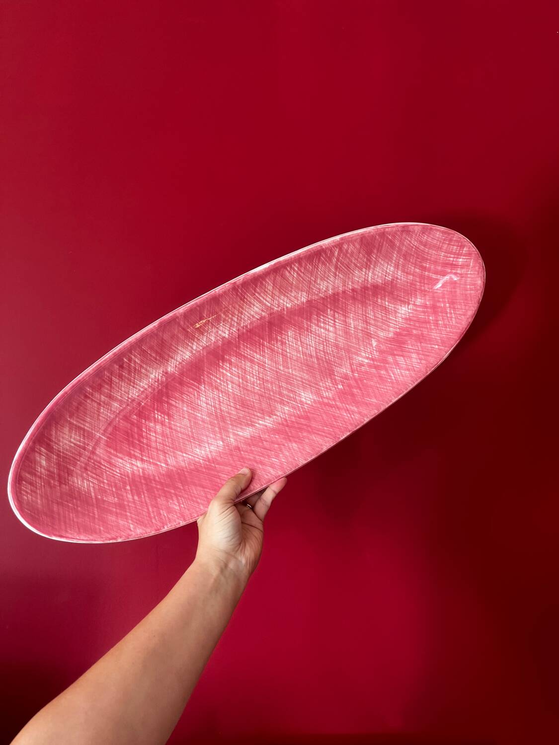 Pink oval dish