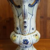 Medici vase in old Rouen earthenware signed R Tion handmade