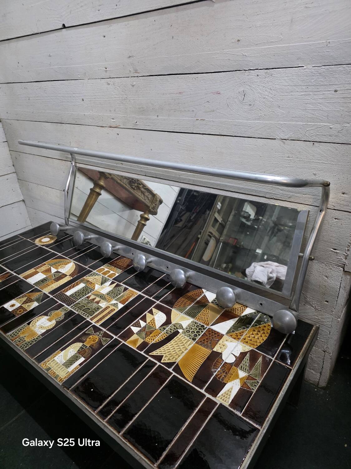 Aluminium coat rack from the 1950s.