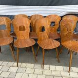 Set of 8 vintage Baumann bistro chairs from the 1970s
