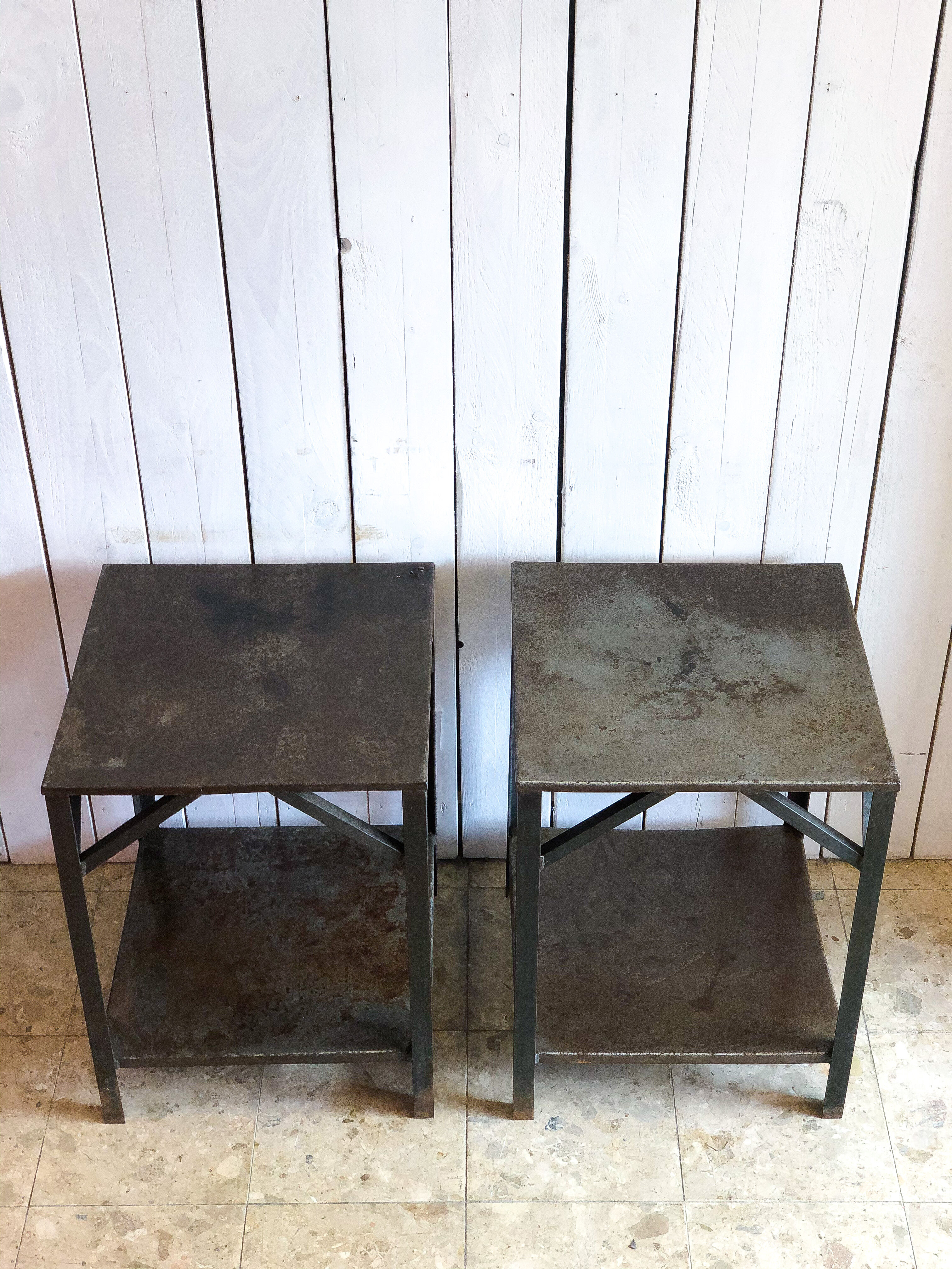 Pair of industrial bedside tables