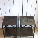 Pair of industrial bedside tables