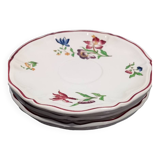 6 hand-painted Sarreguemines Strasbourg model saucers