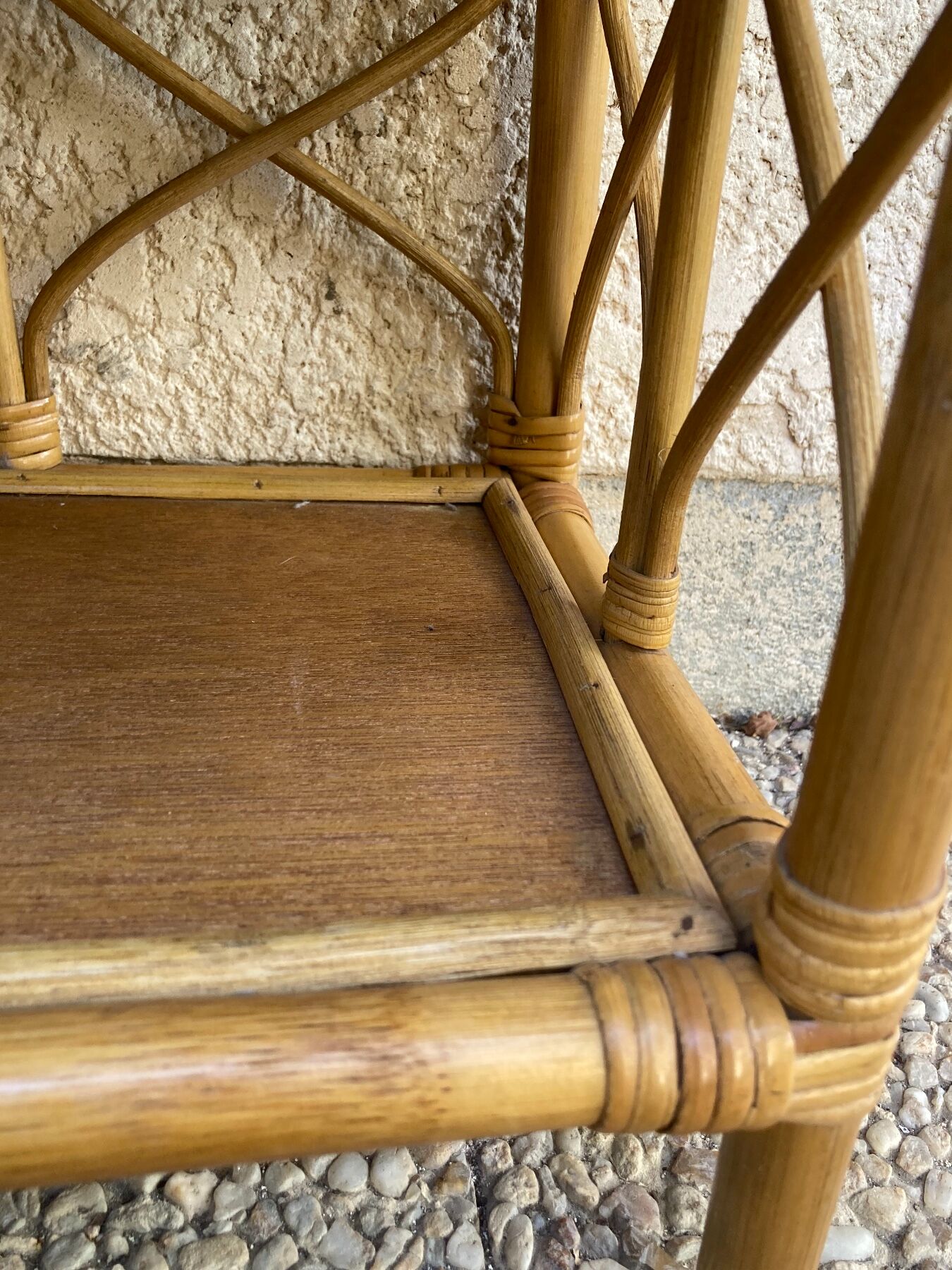 Vintage rattan shelf