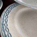 Set of 6 Antique Ironstone Plates from St Amand – Beautiful Vintage Patina