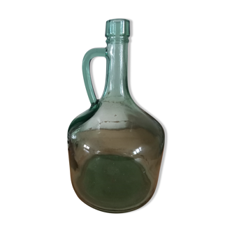 Ancienne bonbonne en verre tons vert
