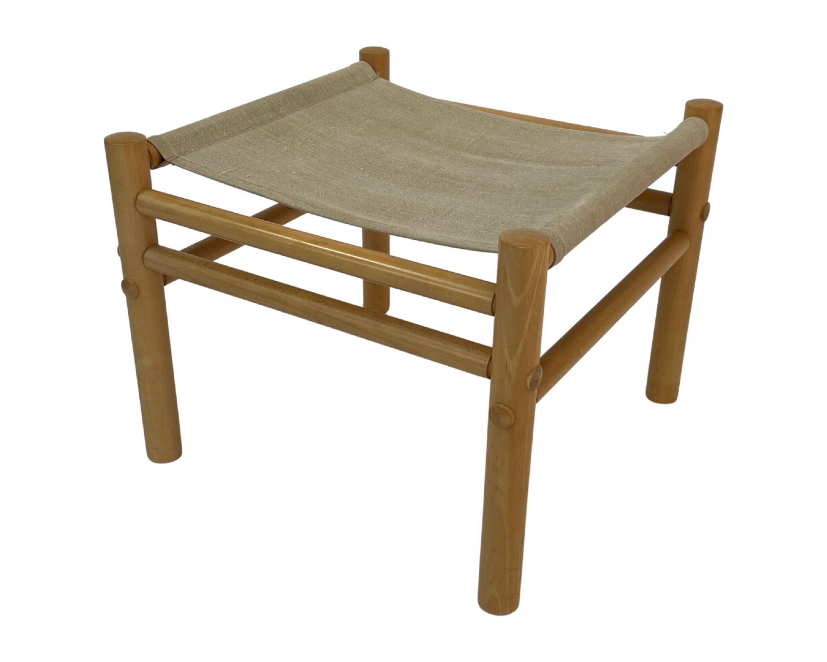 Vintage Safari Ottoman Footstool 70s design