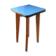 Tabouret bois et formica bleu - Années 50/60