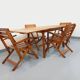 Salon de jardin vintage composé d’une table avec rallonges et 4 fauteuils