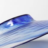 Mid-Century Bormioli Rocco Blue Swirl Glass Bowl - Italy 1990s