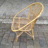 Rattan shell chair