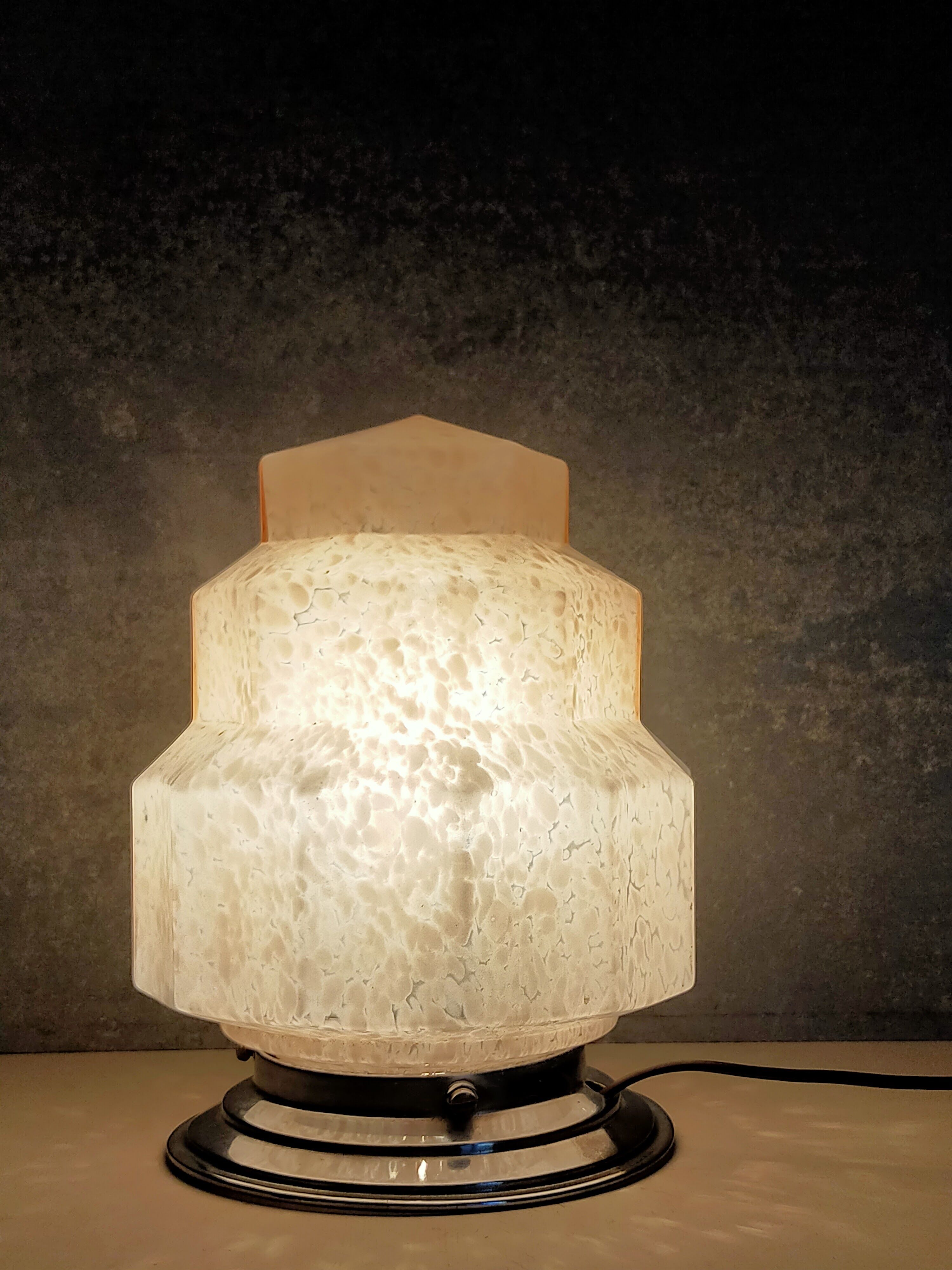 Clichy Glass Art Deco Ceiling Lamp 1925