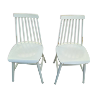 Lot de 2 chaises "Stockholm" en bois blanc, Ikea 1960