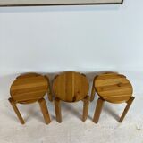 Mid-century stool trio, 1970