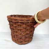 Cache pot en osier tressé